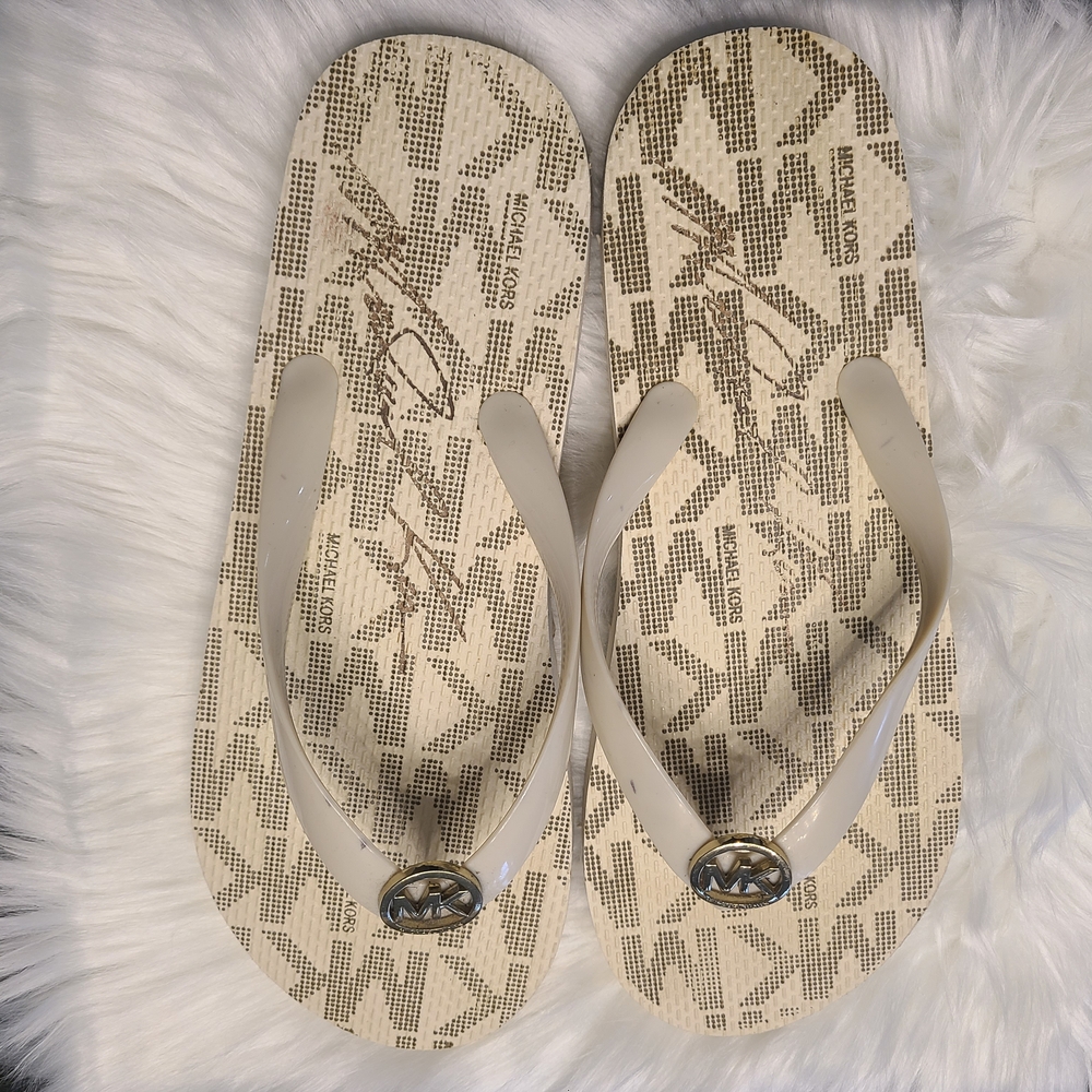 Michael Kors Beige Patterned Sandals